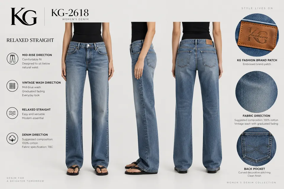 KG-2618 women’s vintage-wash relaxed-straight development board